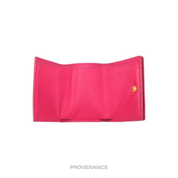 🔴 Saint Laurent Paris SLP Trifold Wallet - Pink Leather - Picture 7 of 9